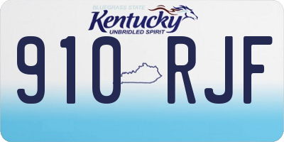 KY license plate 910RJF