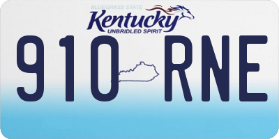 KY license plate 910RNE