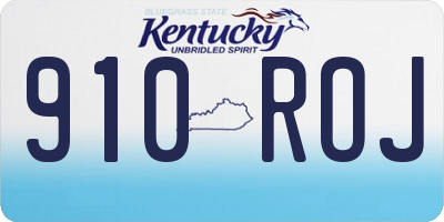 KY license plate 910ROJ