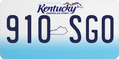 KY license plate 910SGO