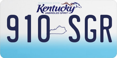 KY license plate 910SGR