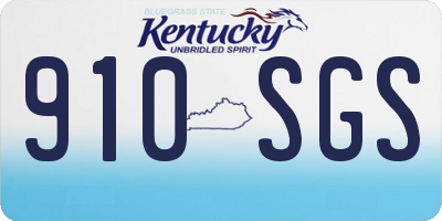 KY license plate 910SGS
