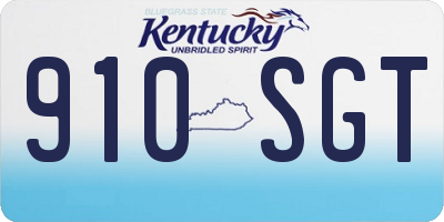 KY license plate 910SGT