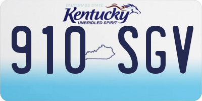 KY license plate 910SGV