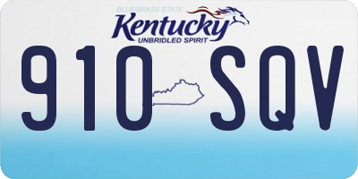 KY license plate 910SQV