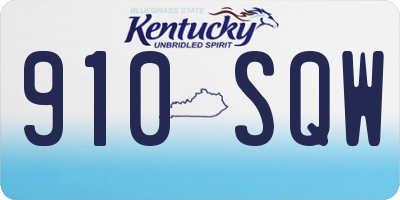 KY license plate 910SQW