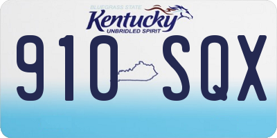 KY license plate 910SQX