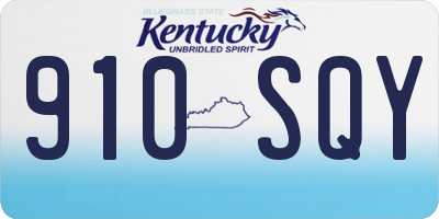 KY license plate 910SQY