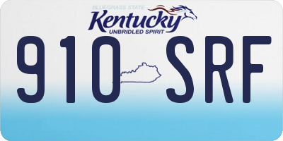 KY license plate 910SRF