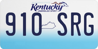 KY license plate 910SRG