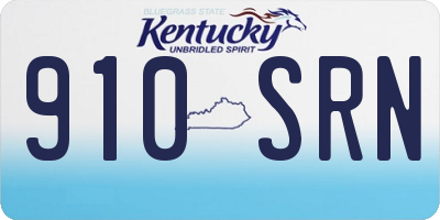 KY license plate 910SRN