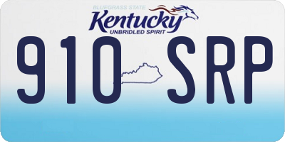 KY license plate 910SRP