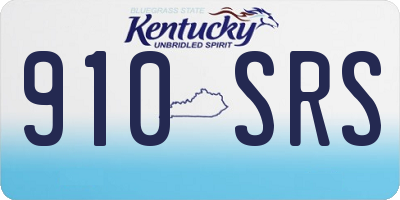 KY license plate 910SRS