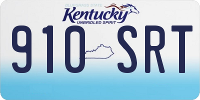 KY license plate 910SRT
