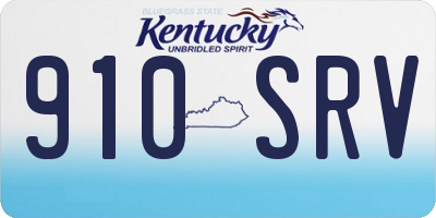 KY license plate 910SRV