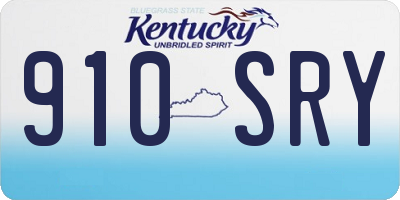 KY license plate 910SRY