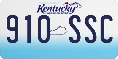 KY license plate 910SSC