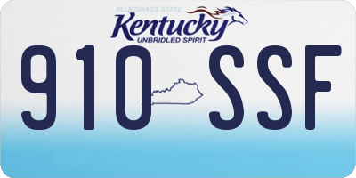 KY license plate 910SSF