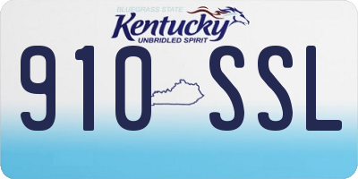 KY license plate 910SSL