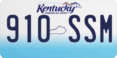KY license plate 910SSM