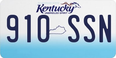 KY license plate 910SSN