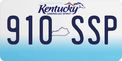 KY license plate 910SSP