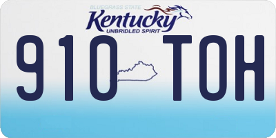 KY license plate 910TOH