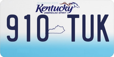 KY license plate 910TUK