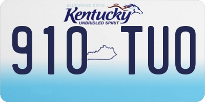 KY license plate 910TUO