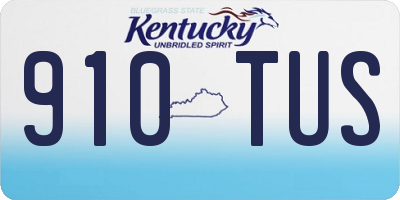 KY license plate 910TUS