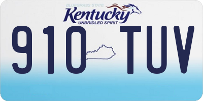 KY license plate 910TUV