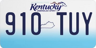 KY license plate 910TUY