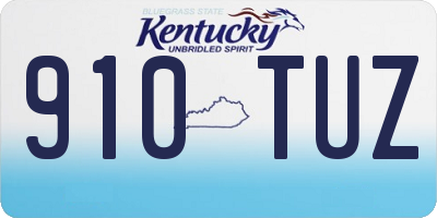 KY license plate 910TUZ
