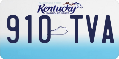 KY license plate 910TVA