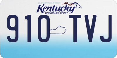 KY license plate 910TVJ