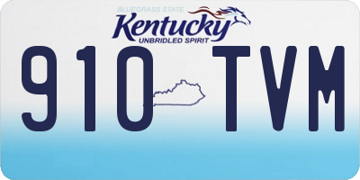 KY license plate 910TVM