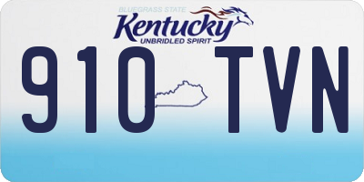 KY license plate 910TVN