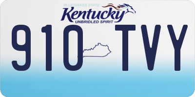 KY license plate 910TVY