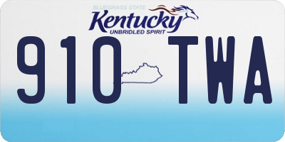 KY license plate 910TWA