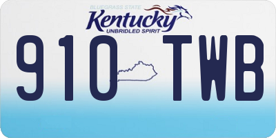 KY license plate 910TWB