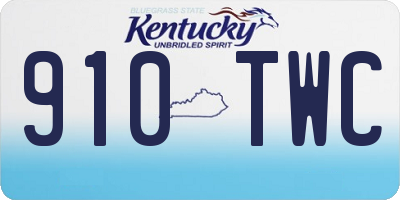 KY license plate 910TWC
