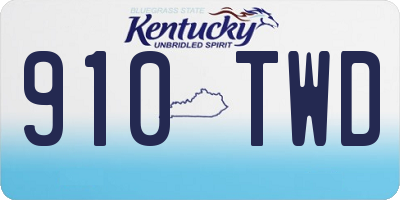 KY license plate 910TWD