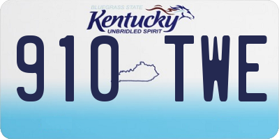 KY license plate 910TWE