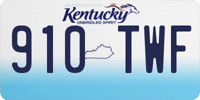 KY license plate 910TWF