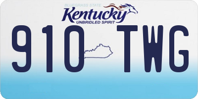 KY license plate 910TWG