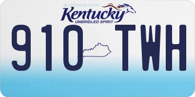 KY license plate 910TWH