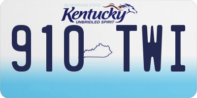 KY license plate 910TWI