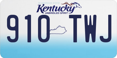 KY license plate 910TWJ