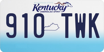 KY license plate 910TWK