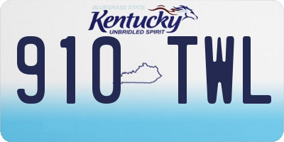 KY license plate 910TWL